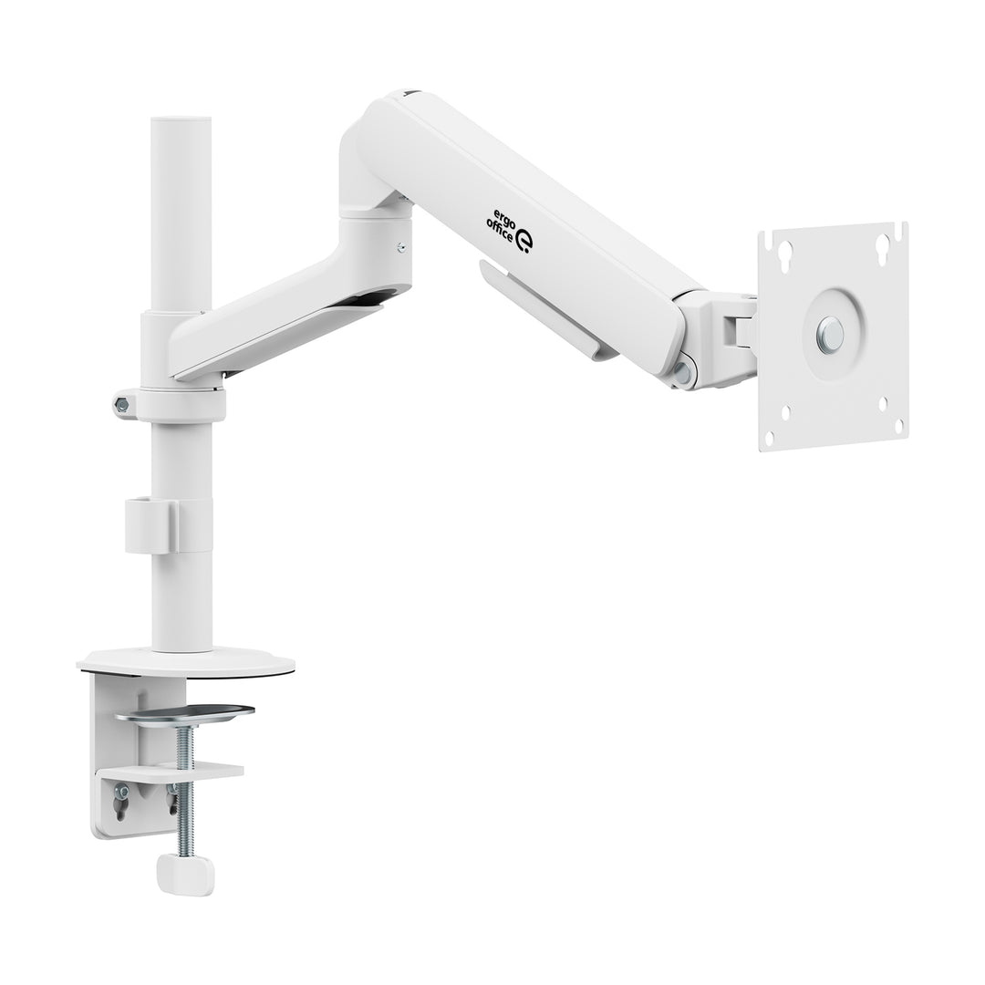 Suport / cârlig pentru monitor Ergo Office, cu arc cu gaz, 17"-32", 1-10 kg, alb mat, VESA max. 100x100, ER-691 W