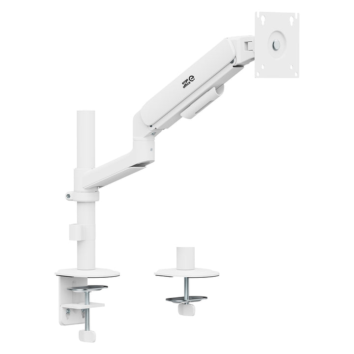 Suport / cârlig pentru monitor Ergo Office, cu arc cu gaz, 17"-32", 1-10 kg, alb mat, VESA max. 100x100, ER-691 W