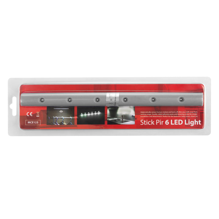 Lampă de bucătărie Maclean 6LED sub dulap, alungită, cu senzor de mișcare, 5xAA, MCE123 + 5x AAA baterie alcalină Varta Industrial