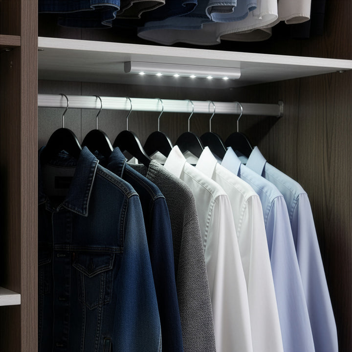 Lampă de bucătărie Maclean 6LED sub dulap, alungită, cu senzor de mișcare, 5xAA, MCE123 + 5x AAA baterie alcalină Varta Industrial