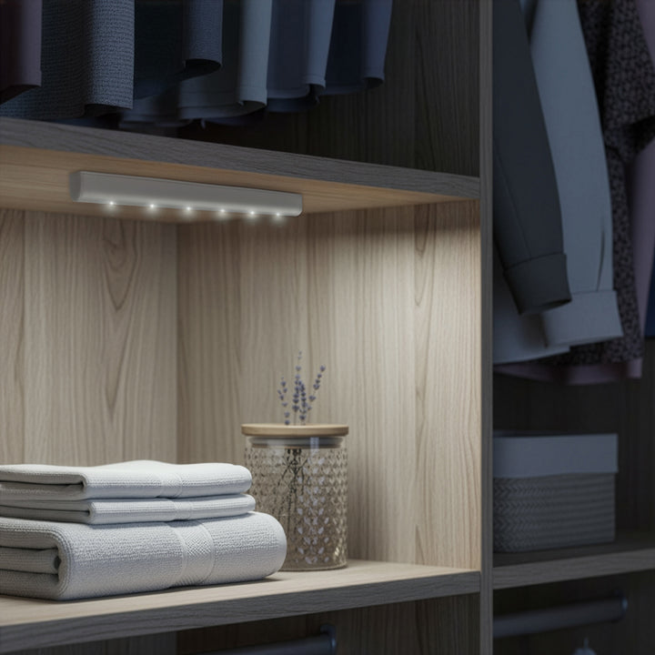 Lampă de bucătărie Maclean 6LED sub dulap, alungită, cu senzor de mișcare, 5xAA, MCE123 + 5x AAA baterie alcalină Varta Industrial