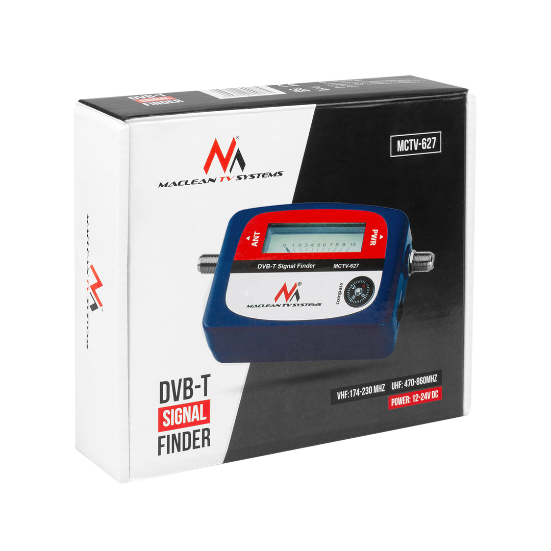 Maclean DVB-T TV meter, cutie, cablu 25 cm F-F, MCTV-627 + 10x AA Varta Industrial batteries