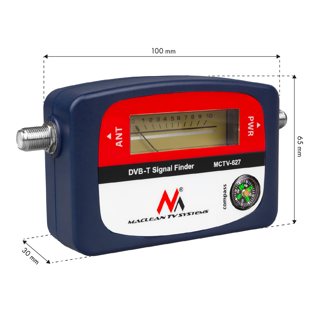 Maclean DVB-T TV meter, cutie, cablu 25 cm F-F, MCTV-627 + 10x AA Varta Industrial batteries