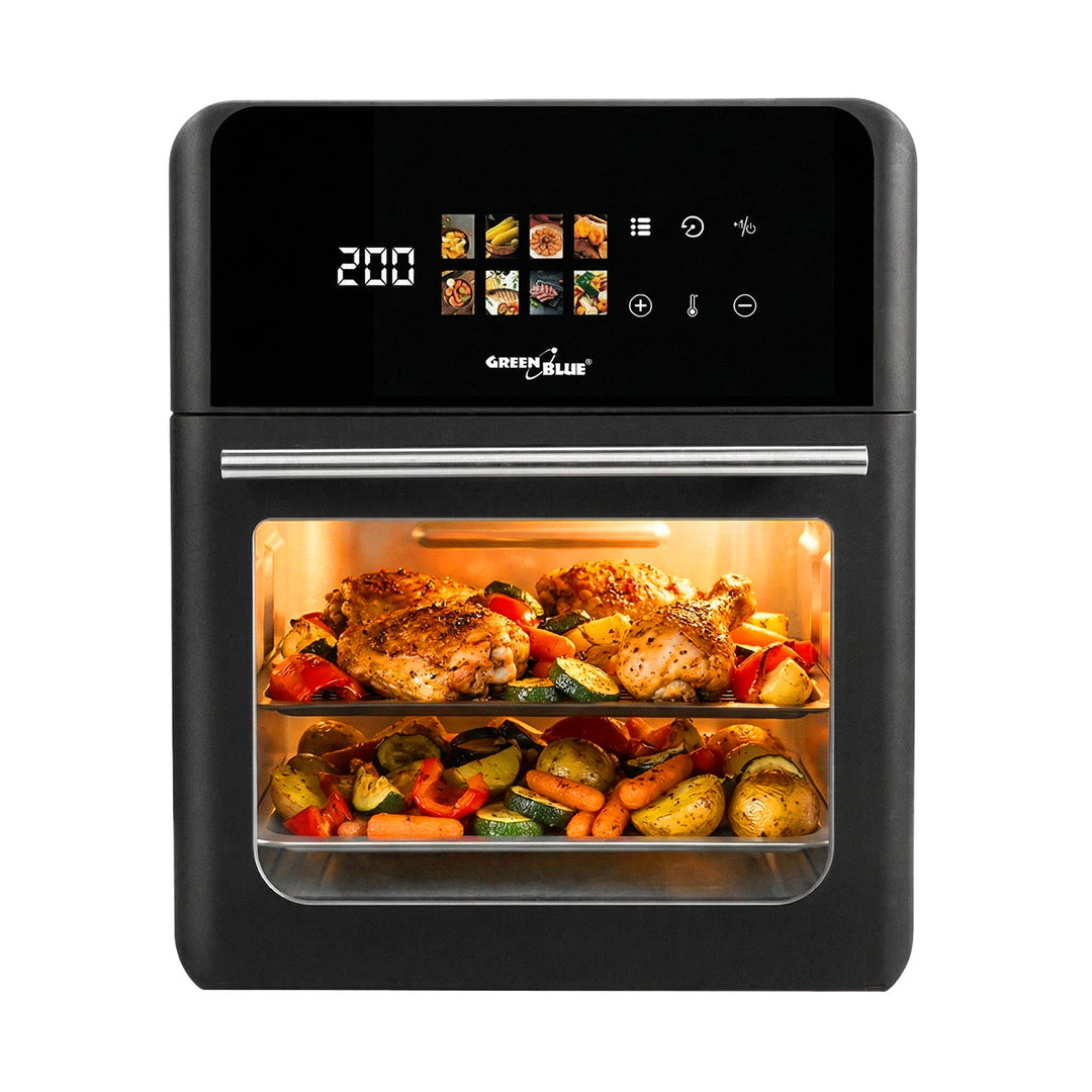 Friteuză fără ulei AIR FRYER GreenBlue, putere 1800 W, capacitate 10 l, 8 programe, accesorii, cronometru, GB950
