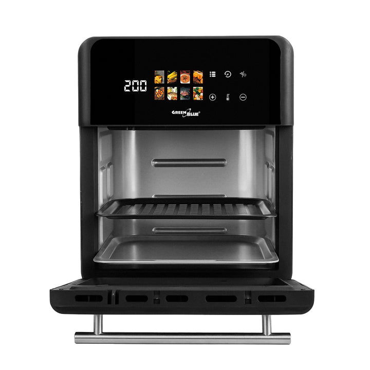 Friteuză fără ulei AIR FRYER GreenBlue, putere 1800 W, capacitate 10 l, 8 programe, accesorii, cronometru, GB950