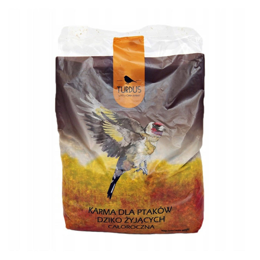 Woodok hrănitor pentru păsări, lemn, tras, cârlig de agățat + semințe pentru păsări 1kg