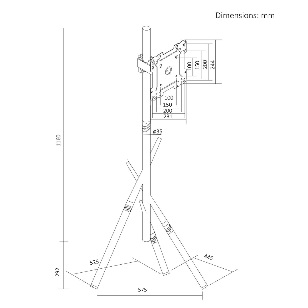 Suport de podea pentru televizor Maclean, 27-55", VESA max. 200x200, max. 60 kg, MC-181 B