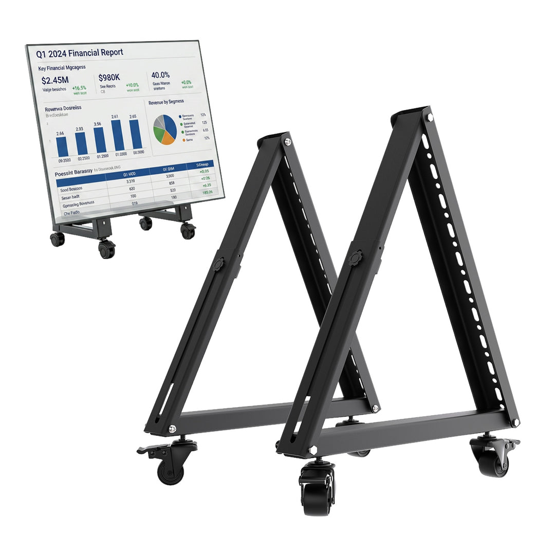 Cărucior / suport de podea pentru televizor Maclean, 37-80", VESA max. 800x400, max. 75 kg, mobil, roți cu blocare, MC-183