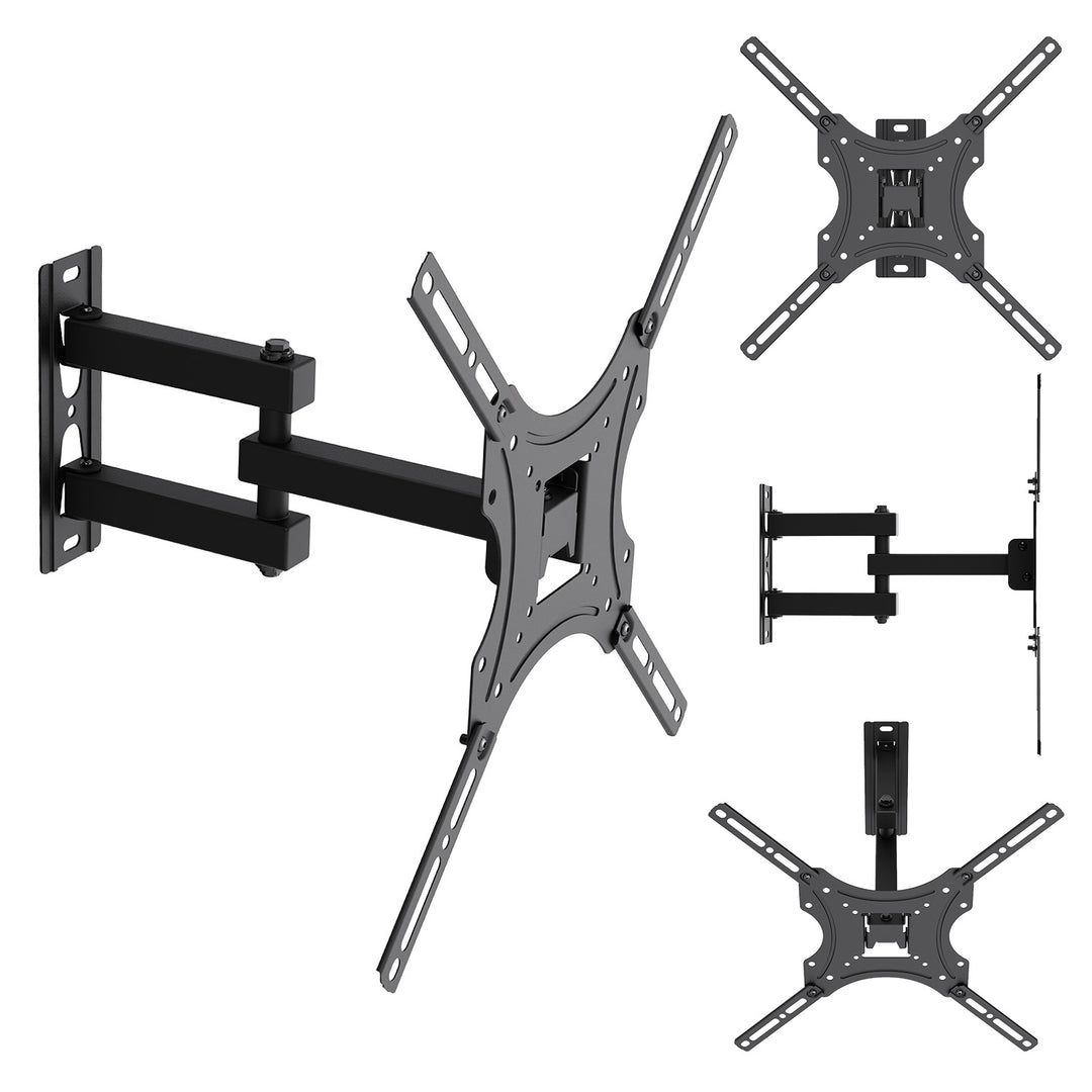 Suport / cârlig pentru televizor Maclean, VESA max. 400x400, 32-55", până la 25 kg, negru, reglabil în înclinare 0°~-15° și în rotire +90°~-90°, MC-190