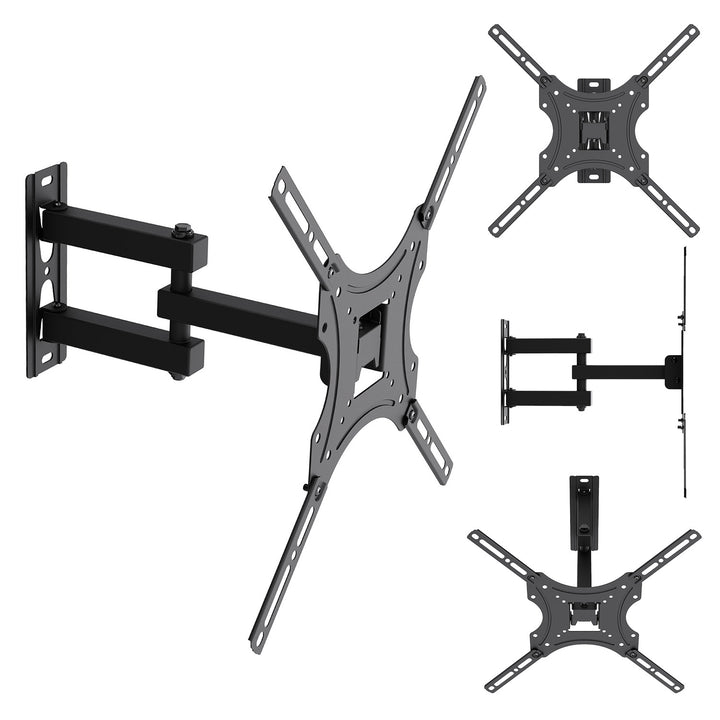 Suport / cârlig pentru televizor Maclean, VESA max. 400x400, 32-55", până la 25 kg, negru, reglabil în înclinare 0°~-15° și în rotire +90°~-90°, MC-190