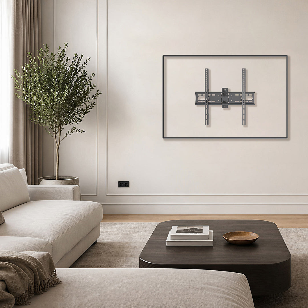 Suport / cârlig pentru televizor Maclean, VESA max. 400x400, 32-55", până la 30 kg, negru, reglabil pe înclinare +2°~-10° și pe rotație +90°~-90°, MC-191