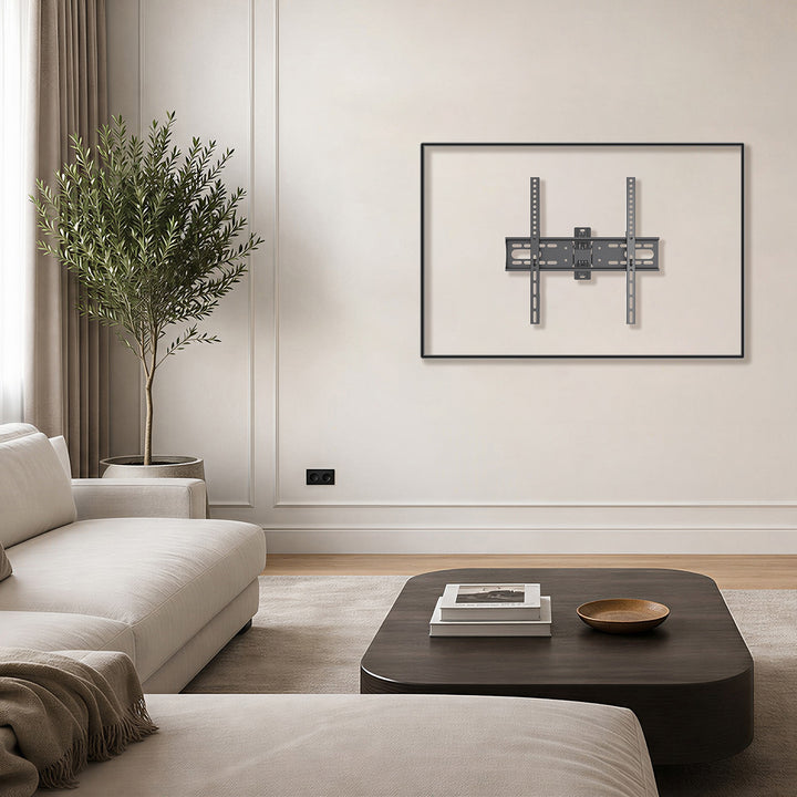 Suport / cârlig pentru televizor Maclean, VESA max. 400x400, 32-55", până la 30 kg, negru, reglabil pe înclinare +2°~-10° și pe rotație +90°~-90°, MC-191