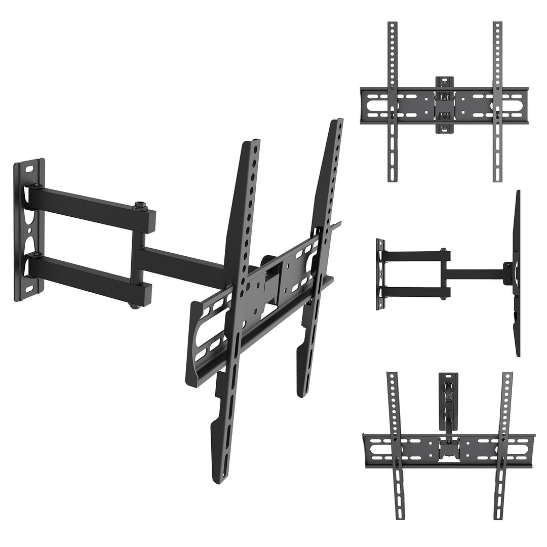 Suport / cârlig pentru televizor Maclean, VESA max. 400x400, 32-55", până la 30 kg, negru, reglabil pe înclinare +2°~-10° și pe rotație +90°~-90°, MC-191
