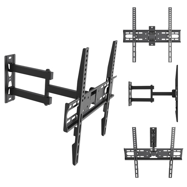 Suport / cârlig pentru televizor Maclean, VESA max. 400x400, 32-55", până la 30 kg, negru, reglabil pe înclinare +2°~-10° și pe rotație +90°~-90°, MC-191