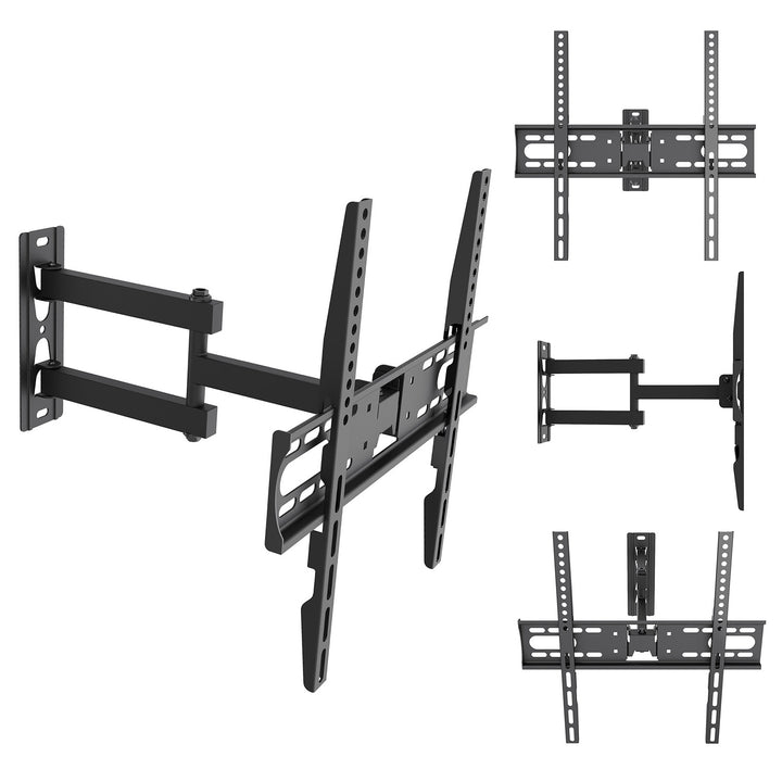 Suport / cârlig pentru televizor Maclean, VESA max. 400x400, 32-55", până la 30 kg, negru, reglabil pe înclinare +2°~-10° și pe rotație +90°~-90°, MC-191