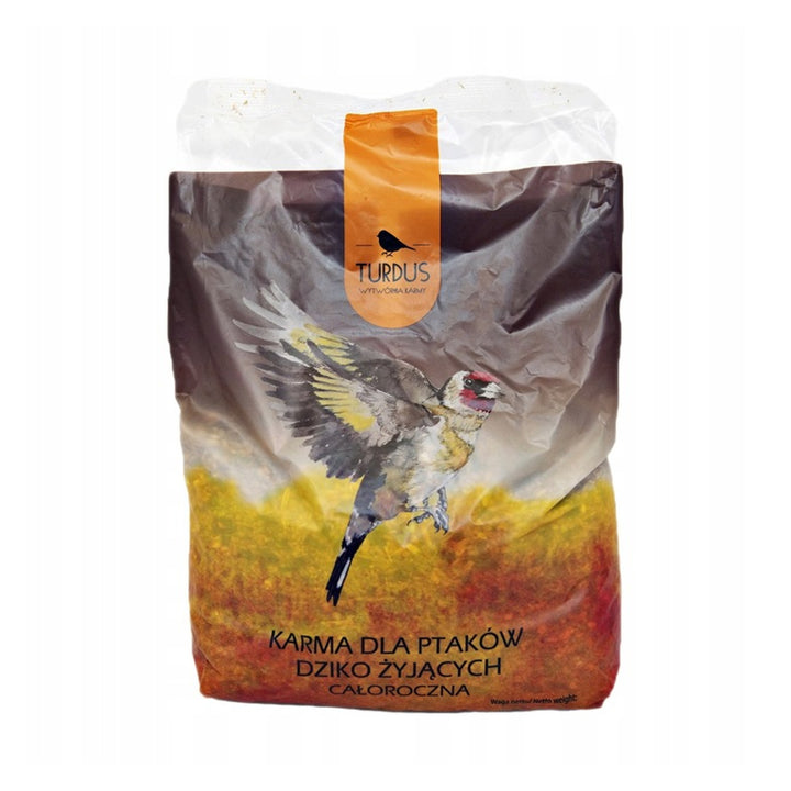 Woodok hrănitor pentru păsări, lemn de molid, ars, cârlige puternice + semințe pentru păsări 1kg