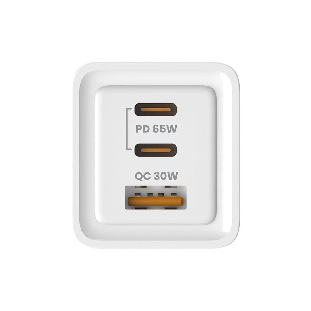 Savio încărcător de rețea, 1x USB-A, 2x USB-C, GaN, 65W, alb, SAVLA-07