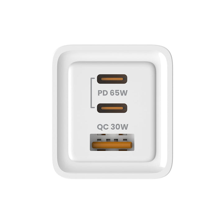 Savio încărcător de rețea, 1x USB-A, 2x USB-C, GaN, 65W, alb, SAVLA-07