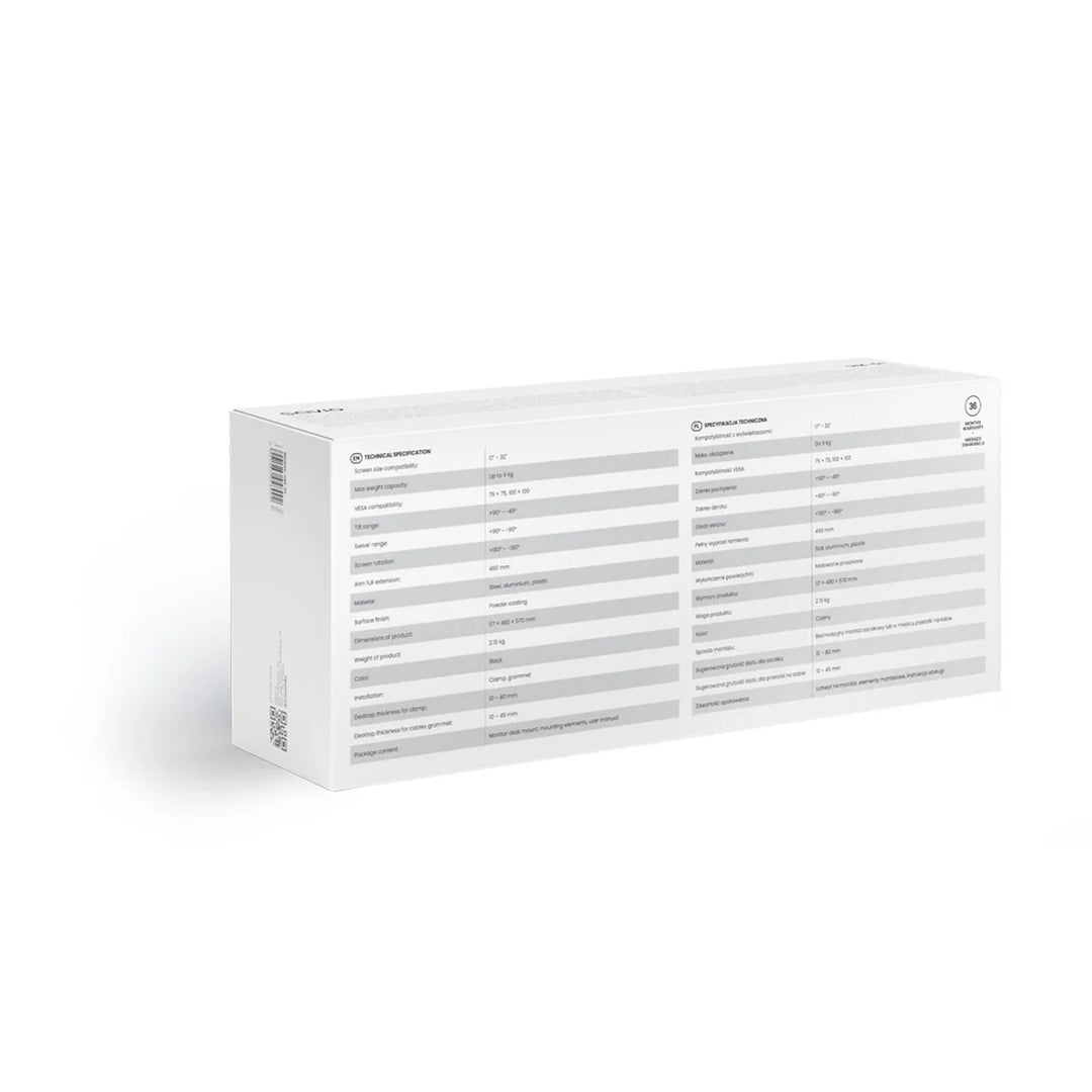Suport de birou pentru monitor 17-32'' SAVIO, 2-9 kg, pe arc cu gaz, UM-01