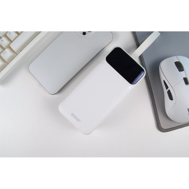 Powerbank SAVIO, 2 porturi USB, 1 port USB-C, încărcare rapidă, livrare de energie, SAVBA-11