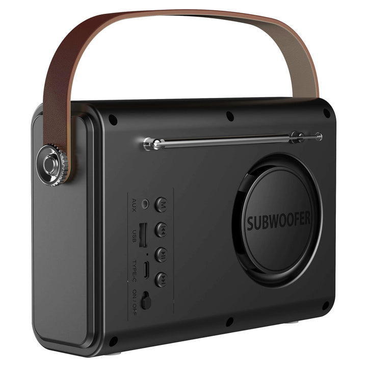 Savio radio FM portabil, alimentat cu baterii, Bluetooth, AUX, SAVRS-01