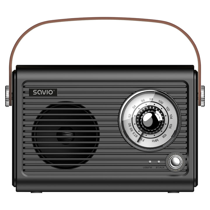 Savio radio FM portabil, alimentat cu baterii, Bluetooth, AUX, SAVRS-01