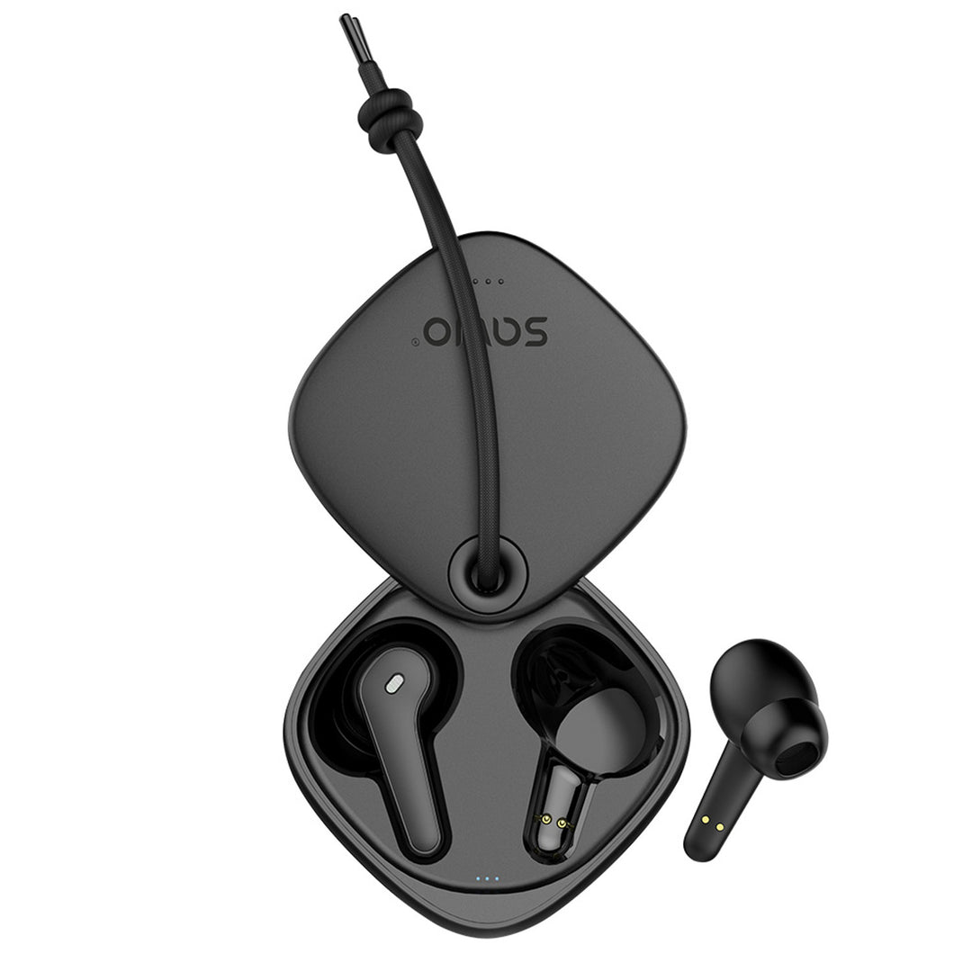 Căști fără fir Savio, Bluetooth 5.3, ENC, USB-C, negru, SAVSLTWS-11