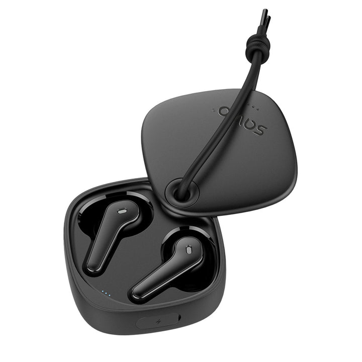 Căști fără fir Savio, Bluetooth 5.3, ENC, USB-C, negru, SAVSLTWS-11