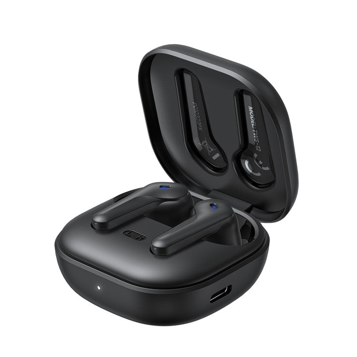 Căști fără fir Savio, Bluetooth 5.3, ANC, USB-C, negru
