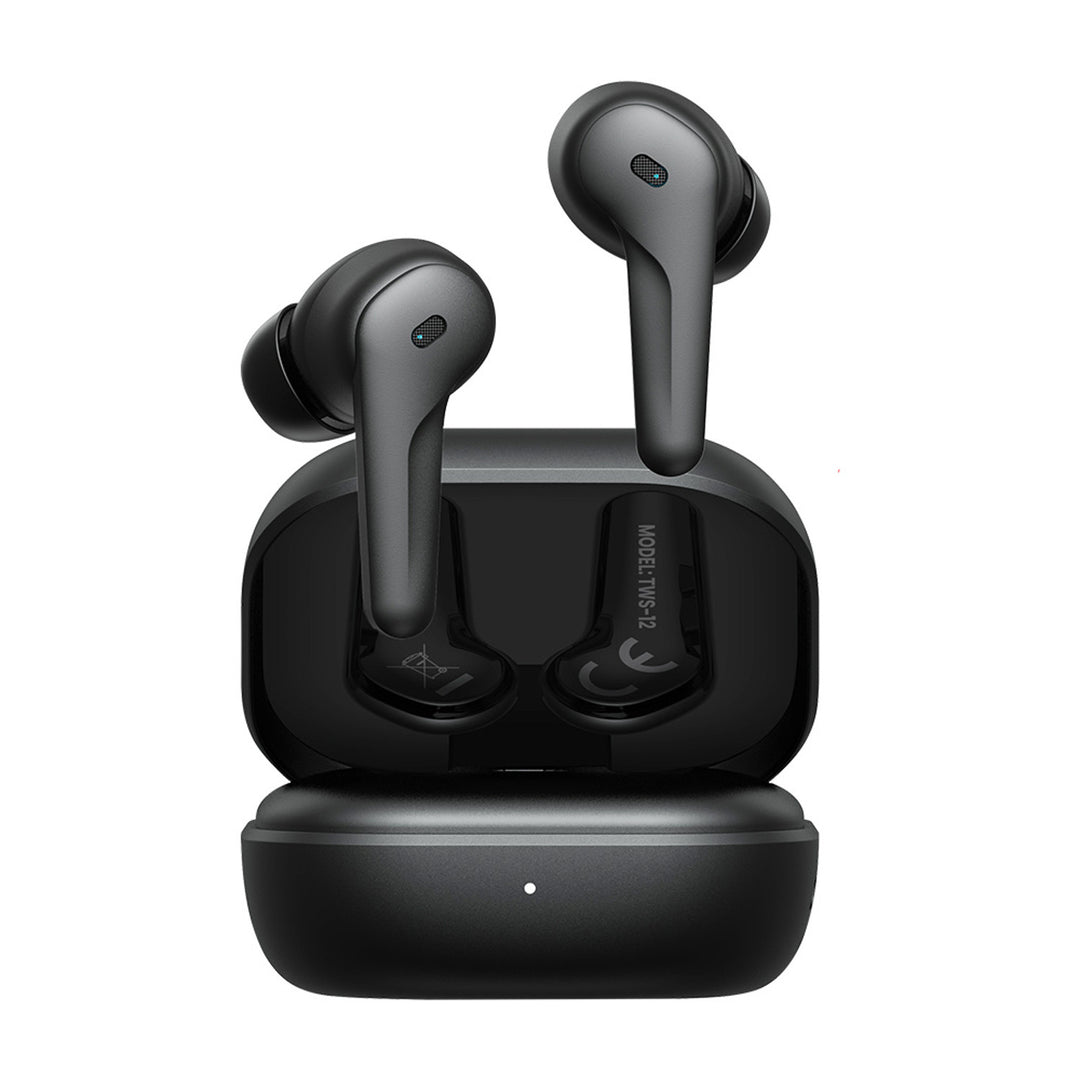 Căști fără fir Savio, Bluetooth 5.3, ANC, USB-C, negru
