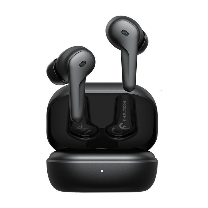 Căști fără fir Savio, Bluetooth 5.3, ANC, USB-C, negru