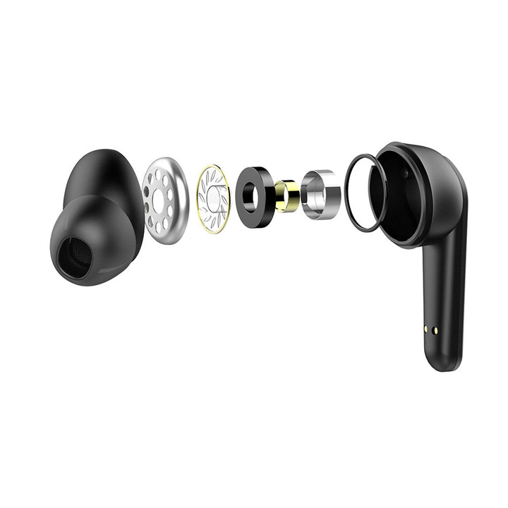 Căști fără fir Savio, Bluetooth 5.3, ANC, USB-C, negru