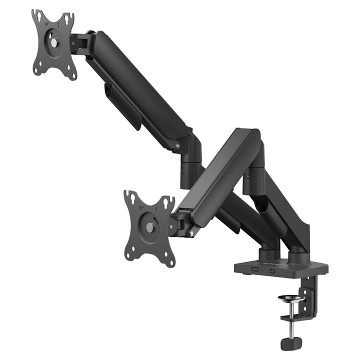 Savio suport de birou pentru două monitoare, 17-32'', încărcare 9kg per monitor, VESA, mecanism cu arc, negru, SAVUM-04