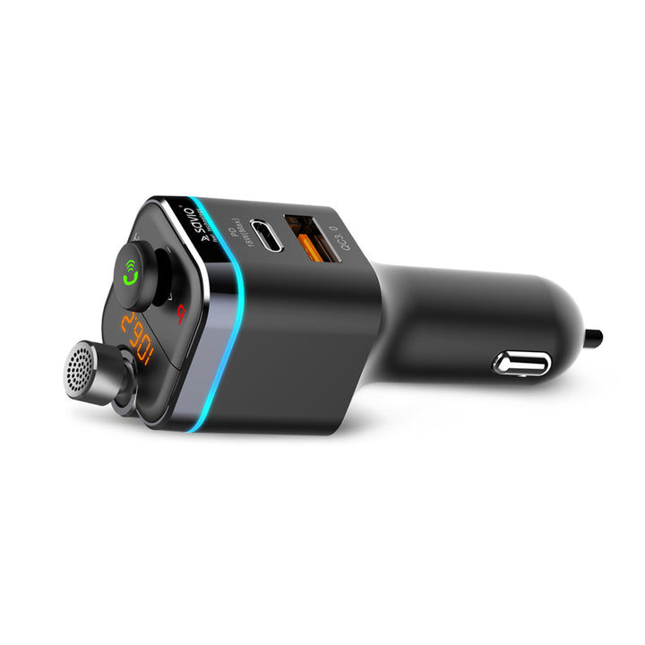 Transmițător auto Savio MP3, Bluetooth 5.0, funcție de încărcare, negru, SAVFMTRANSTR-12