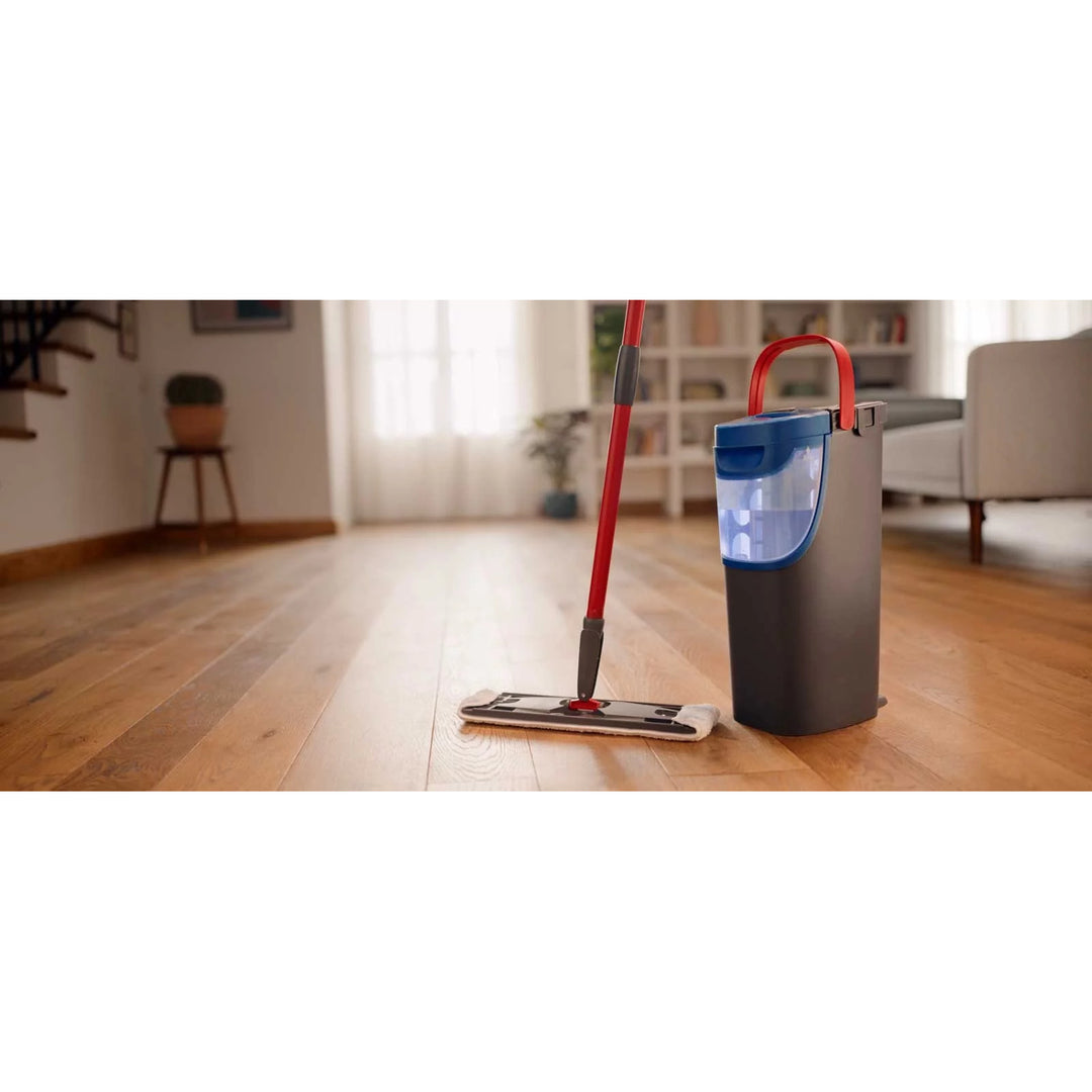 Mop plat Vileda H2prO, separare 100% apă curată/apă murdară, două rezervoare, tampon din microfibră, vârf 360°, 175774