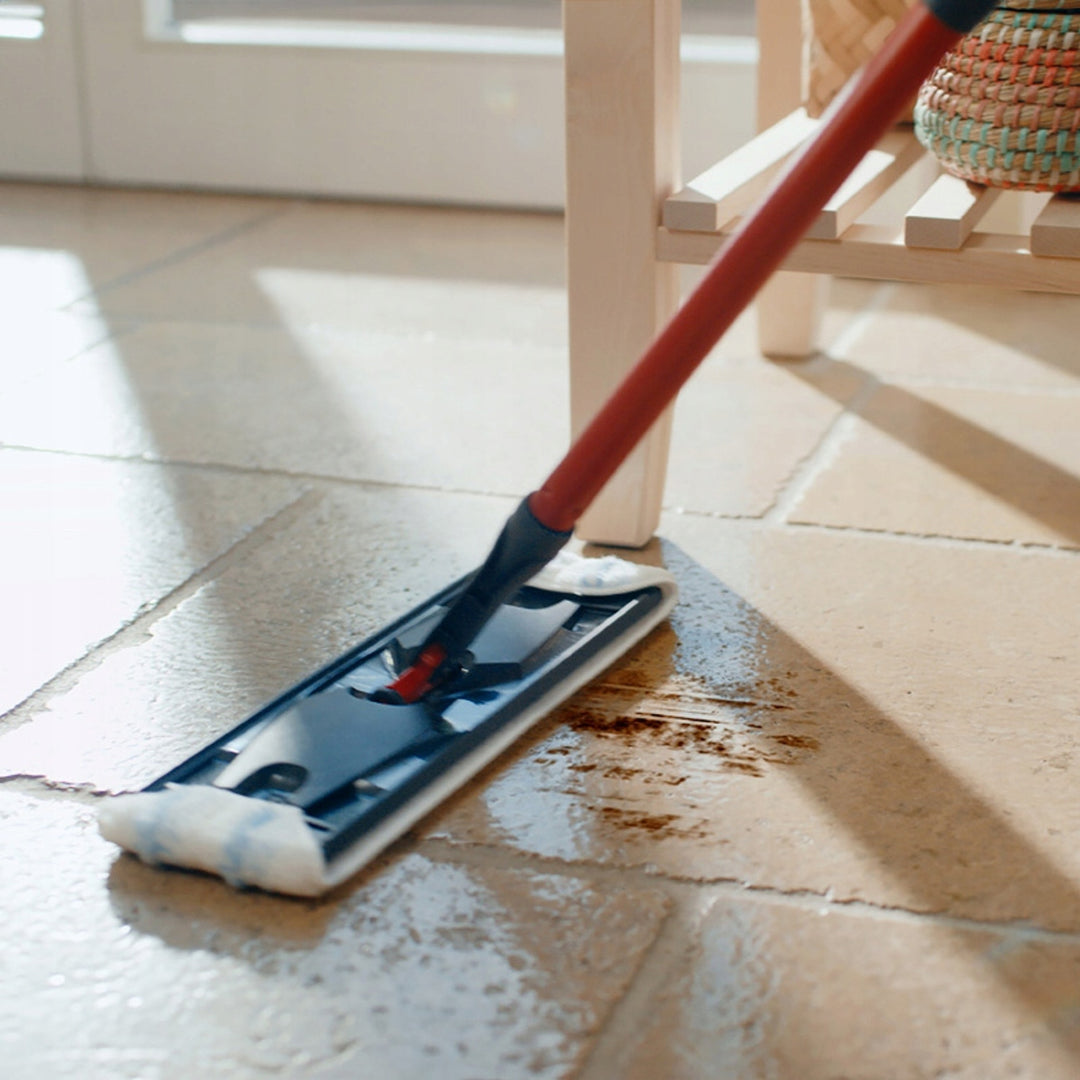 Mop plat Vileda H2prO, separare 100% apă curată/apă murdară, două rezervoare, tampon din microfibră, vârf 360°, 175774