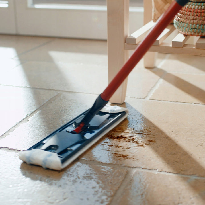 Mop plat Vileda H2prO, separare 100% apă curată/apă murdară, două rezervoare, tampon din microfibră, vârf 360°, 175774