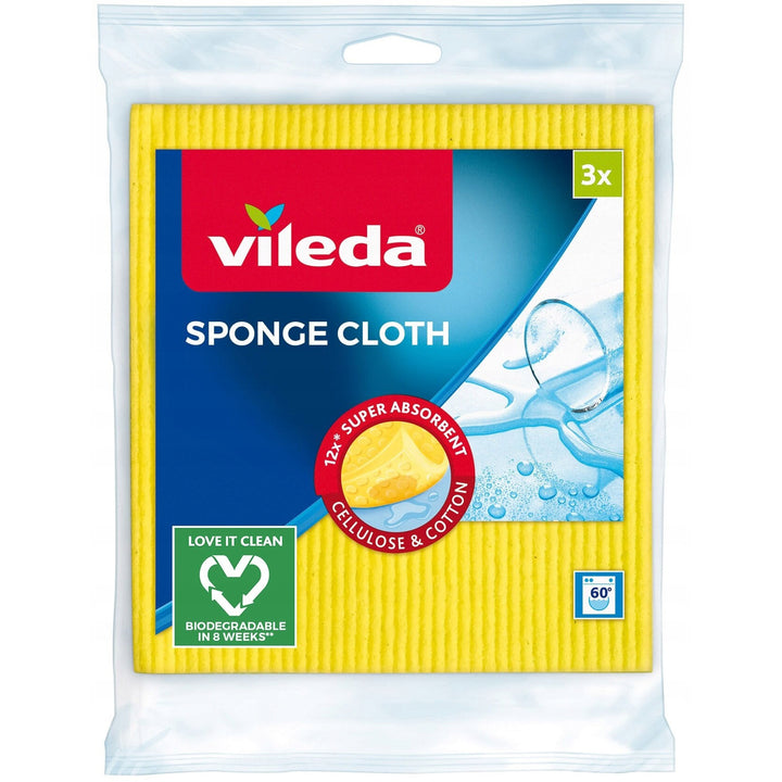 Set mop plat Vileda + găleată + 3 cârpe, Ultramax BOX, sistem de scurgere fără atingere, două tipuri de fibre, 177453