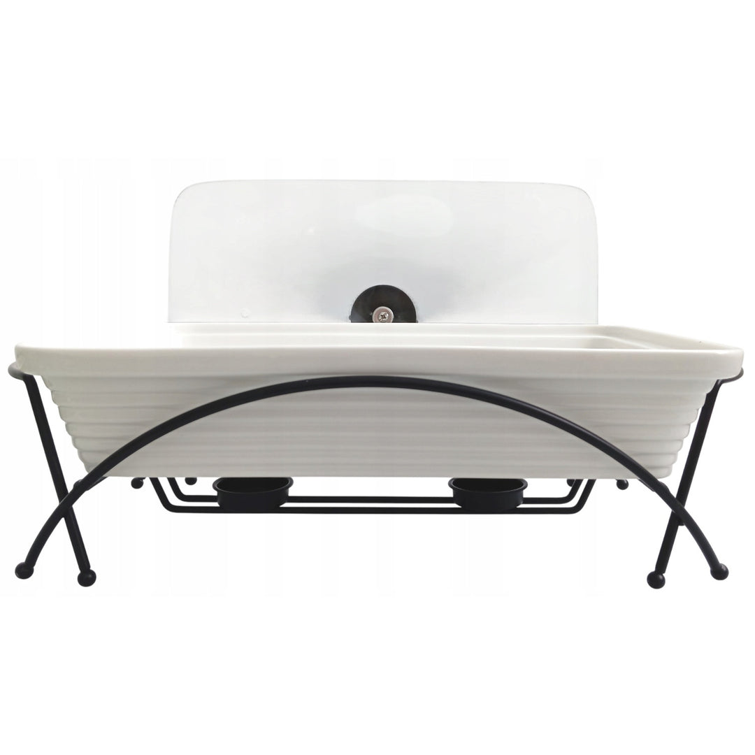 Încălzitor ceramic Maestro, dreptunghiular, alb, capacitate 2,4L, poate fi utilizat în cuptor, raft și capac cu mâner incluse, MR-11562-73