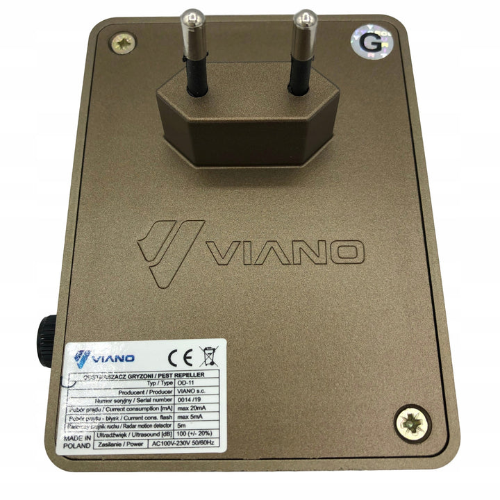 Rozătoare, marten, repelent pentru șoareci Viano, generator cu ultrasunete, radar, două difuzoare, Duo Gold