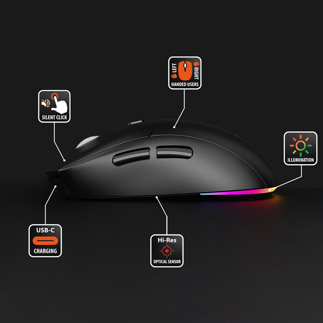 Mouse wireless 2 în 1 (BT/RF) silențios și reîncărcabil MT1124, Media-Tech