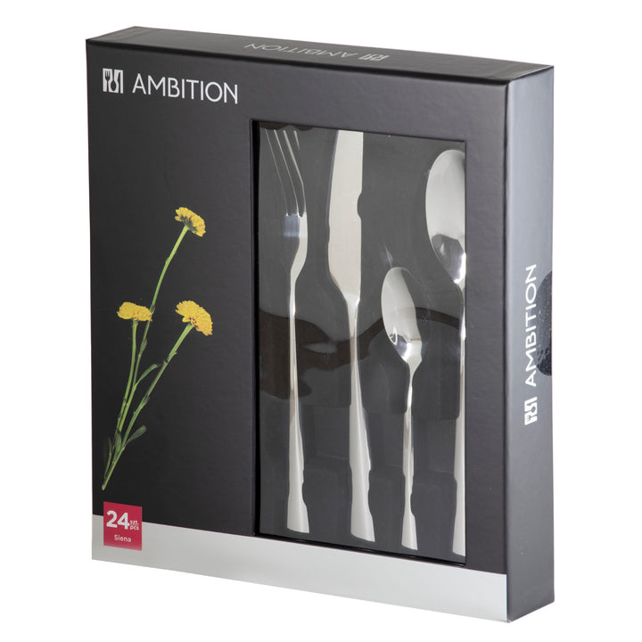 Set de tacâmuri pentru 6 persoane Siena cutie cadou de 24 de piese AMBITION
