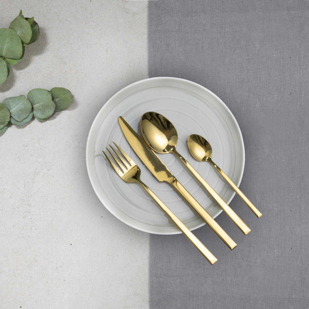 Set de tacâmuri pentru 6 persoane Como Gold cutie cadou de 24 de piese AMBITION