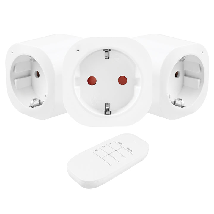 Prize controlate prin telecomandă GreenBlue, 3 buc., programabile, rază de acțiune de până la 30 m, 220-240 V c.a., 50/60 Hz, 16 A, 433 MHz, GB313 F