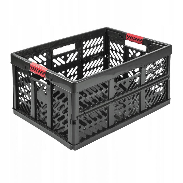 Ben Keeeper coș pliabil din plastic, 45L, grafit, capacitate de încărcare până la 50kg, mânere cu prindere moale, certificat GS și test TUV, sigur pentru alimente