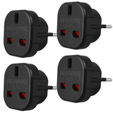 Maclean adaptor de la priza UK la priza EU, negru, MCE72, 4 bucăți