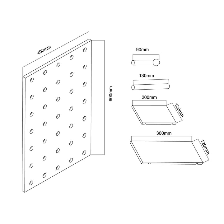 Maclean organizator din lemn pentru tablă albă, culoare lemn deschis, 40x60cm, max. 20kg, MC-130 WD, 2 bucăți