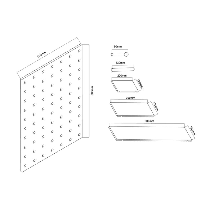Organizator de tablă din lemn Maclean, culoare lemn deschis, 60x80 cm, max. 20 kg, MC-131 WD, 2 bucăți
