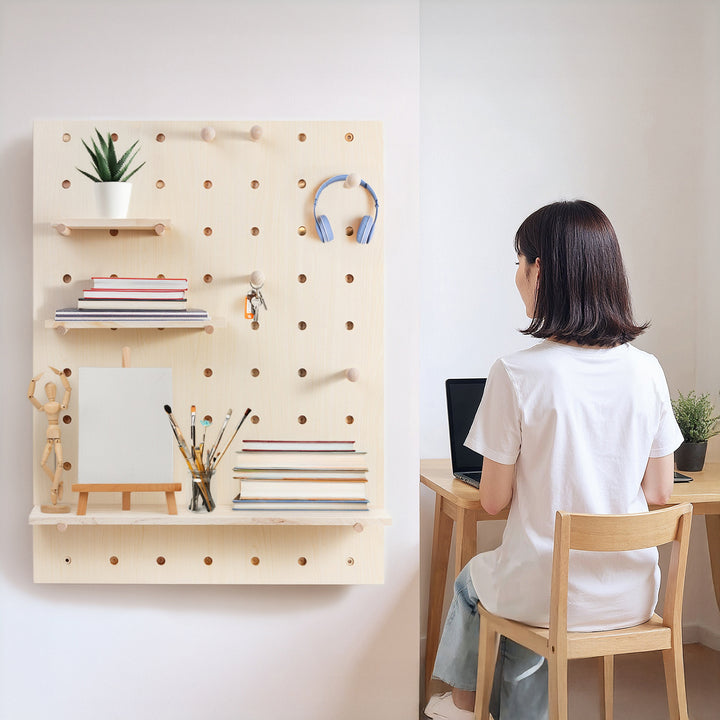 Organizator de tablă din lemn Maclean, culoare lemn deschis, 60x80 cm, max. 20 kg, MC-131 WD, 2 bucăți