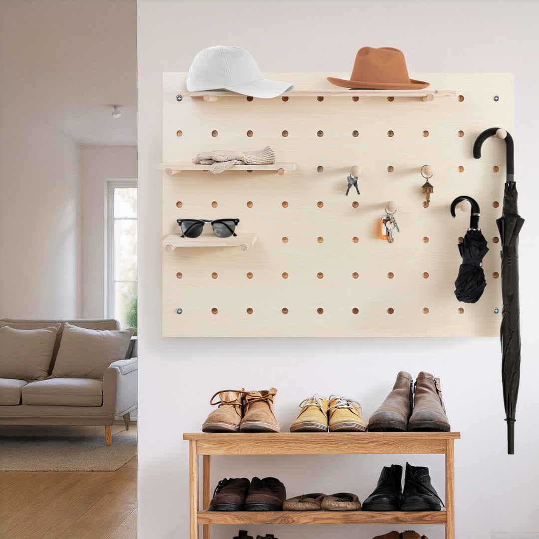 Organizator de tablă din lemn Maclean, culoare lemn deschis, 60x80 cm, max. 20 kg, MC-131 WD, 2 bucăți